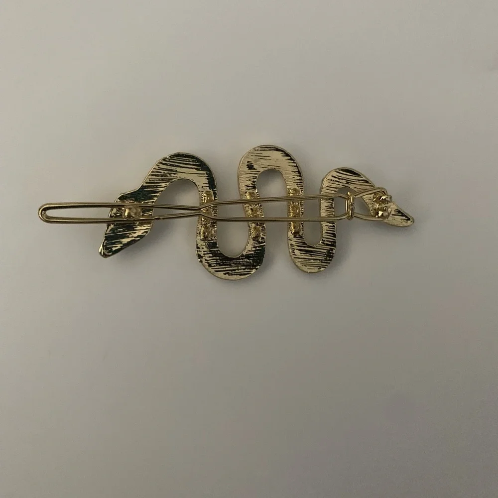 Gold Diamonds Shein Snake Hair Animal Hairpin Barrettes Accessories Side Clips